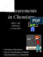 Measurements in Chemistry: Srcsi - Shs Stem G12 17 June 2017