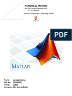 Numerical Analysis: MATLAB Practical (Autumn 2020) B.E. III Semester Thapar Institute of Engineering & Technology Patiala