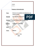 Errores en La Medición de Distancias Con Cintas de Acero