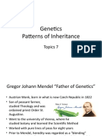 Genetics Patterns of Inheritance: Topics 7