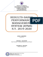 Results-Based Performance Management System (RPMS) S.Y. 2019-2020