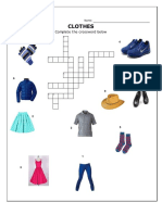 Clothes: Complete The Crossword Below