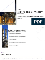 CHE4170 Special Topic A Brief Disucssion On Crystalliser Design