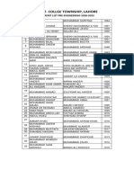 Govt. Collge Township, Lahore: 1 Merit List Pre-Engneering 2020-2022