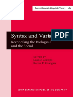 (Current Issues in Linguistic Theory 265) Leonie M.E.A. Cornips, Karen P. Corrigan (Eds.) - Syntax and Variation - Reconciling The Biological and The Social-John Benjamins (2004) PDF