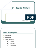 Unit V - Trade Policy