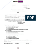 Ancienne Epreuve Sujet de Sciences de La Vie Et de La Terre BAC Séries C-TI Année 2018 Cameroun