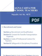 The Magna Carta For Public School Teachers: Republic Act No. 4670