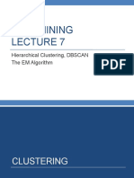 Data Mining: Hierarchical Clustering, DBSCAN The EM Algorithm