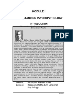 Understanding Psychopathology: The Study of Abnormal Psychology Is The