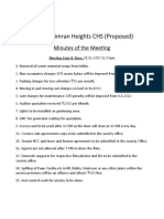 Karira's Simran Heights CHS (Proposed) : Minutes of The Meeting