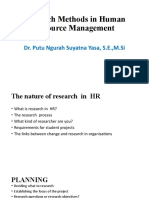 Research Methods in Human Resource Management: Dr. Putu Ngurah Suyatna Yasa, S.E.,M.Si