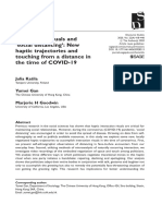 Interaction Rituals and Social Distancing': New Haptic Trajectories and Touching From A Distance in The Time of COVID-19