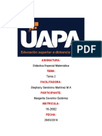 TAREA 2 DIDACTICA ESPECIAL DE LA MATEMATICA Margarita