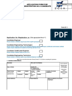 Application Form For Registration As A Candidate: Effective Date: 1 July 2019 Rev No: 1