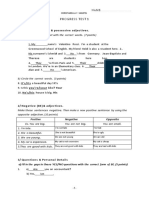 Progres S Test 1: 1/subject Pronouns & Possessive Adjectives