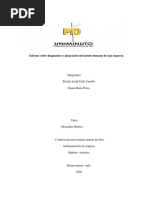 Informe Sobre Diagnostico y Planeación Del Talento Humano de Una Empresa PDF