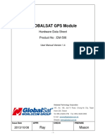 Globalsat Gps Module: Hardware Data Sheet Product No: EM-506