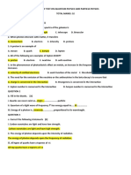 Answers of Test On Quantum Physics and Particle Physics