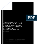 Fusión de Las Comunidades Campesinas