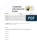 Guía de Composición, Descomposicion, Suma y Resta de Raices