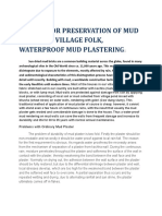 A Guide For Preservation of Mud Houses in Village Folk, Waterproof Mud Plastering