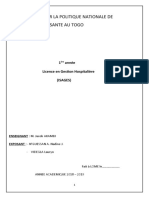 EXPOSE SUR LA POLITIQUE NATIONALE DE SANTE AU TOGO (Enregistré Automatiquement)