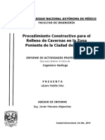 Procedimiento Constructivo para El Relleno de Cavernas en La Zona Poniente de La Ciudad de México
