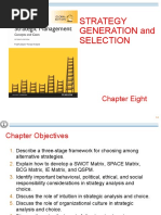 Strategy Generation and Selection: Chapter Eight