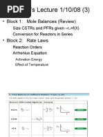 Today's Lecture 1/10/08 (3) : - Block 1: Mole Balances (Review)