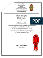 Akmad T. Cadil: Certificate of Recognition Is Hereby Awarded To