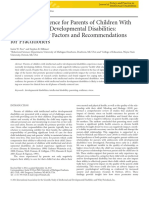 Stress and Resilience For Parents of Children With Intellectual and Developmental Disabilities: A Review of Key Factors and Recommendations For Practitioners