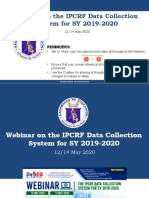 Webinar On The IPCRF Data Collection System For SY 2019-2020