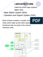 GSM Architecture: Switching System (SS) Base Station System (BSS) Operation and Support System (OSS)