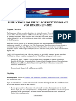 Instructions For The 2022 Diversity Immigrant Visa Program (Dv-2022)