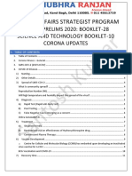 Current Affairs Strategist Program: Target Prelims 2020: Booklet-28 Science and Technology Booklet-10 Corona Updates