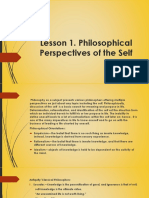 Lesson 1 Philosophical Perspectives of The Self PDF