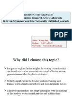 Comparative Genre Analysis of Applied Linguistics Research Article Abstracts Between Myanmar and Internationally Published Journals