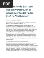 El Misterio de San José Esposo y Padre, en El Pensamiento Del Padre José de Verthamont PDF