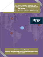 Study On Covid-19 Lockdown and Its Economic Consequences For The State of Mizoram (Policy Response - Recommendation & Advisory)