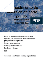 Tema - Reconocimiento de Minerales en Corte Pulido