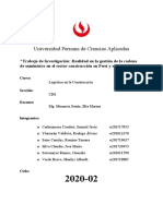 Realidad en La Gestión de La Cadena de Suministro en El Sector Construcción en Perú y en El Mundo