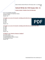 Gender Studies Solved MCQs For CSS Exams (Set - 1) - Download PDF