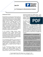 Application Note E-4: Subject: A Review of Techniques For Electrochemical Analysis