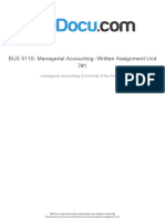 Bus 5110 Managerial Accounting Written Assignment Unit 71 PDF