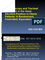 Laryngoscopy and Tracheal Intubation in The Head-Elevated Position in Obese Patients: A Randomized, Controlled, Equivalence Trial