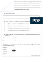 Avaliacao Diagnostica de Portugues 1º Ano