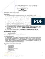 Elc31 - Montaje Y Mantenimiento de Instalaciones Eléctricas Octubre 2020 Profesor: Luis López Díaz Parcial I Fecha: 09/10/2020