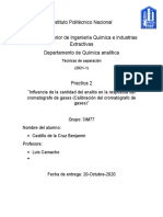 Influencia de La Cantidad Del Analito en La Respuesta Del Cromatógrafo de Gases (Calibración Del Cromatografo de Gases