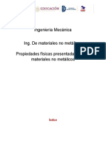 Propiedades Físicas Presentadas Por Los Materiales No Metálicos